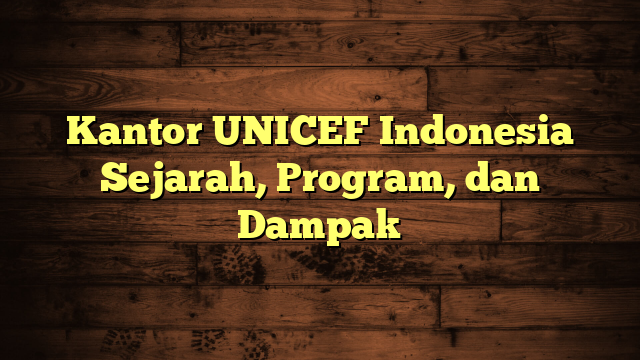 Kantor UNICEF Indonesia Sejarah, Program, dan Dampak