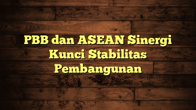 PBB dan ASEAN Sinergi Kunci Stabilitas Pembangunan