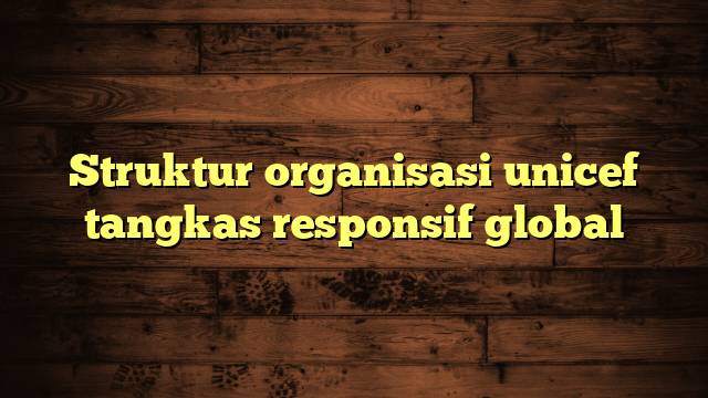 Struktur organisasi unicef tangkas responsif global