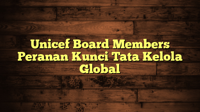 Unicef Board Members Peranan Kunci Tata Kelola Global