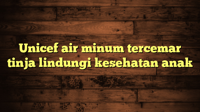 Unicef air minum tercemar tinja lindungi kesehatan anak